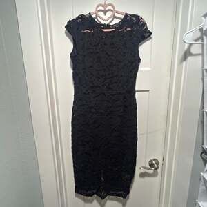 Zara Basic Collection Black Lace Bodycon Dress Size S